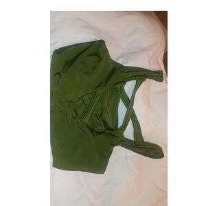 Army green high waisted 2 piece swimsuit